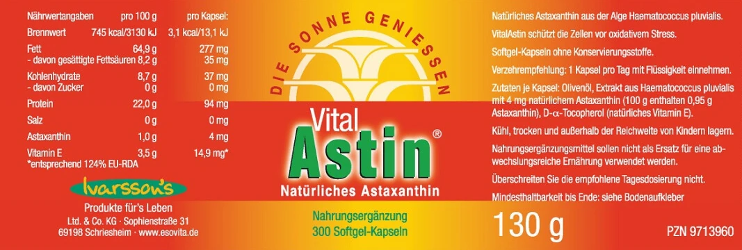 Astaxanthin Kapseln (VitalAstin) – Bild 3